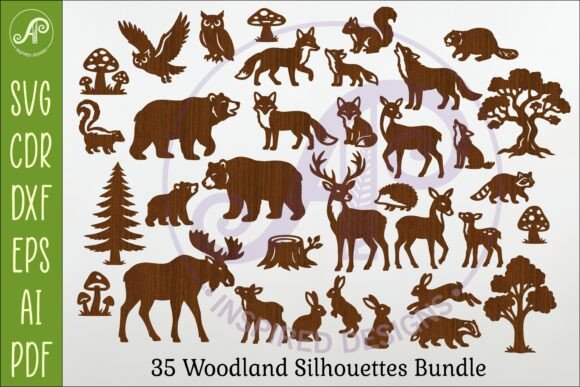 Download Woodland Animals SVG Bundle X 35 Shapes - Bundle Collection
