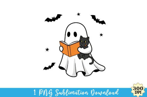 Download Cute Ghost Reading Book PNG - Premium Resources