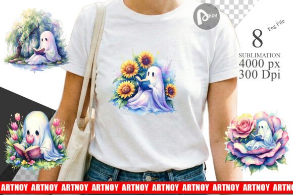 Download Floral Garden Bookworm Ghost Sublimation - Premium Bundle