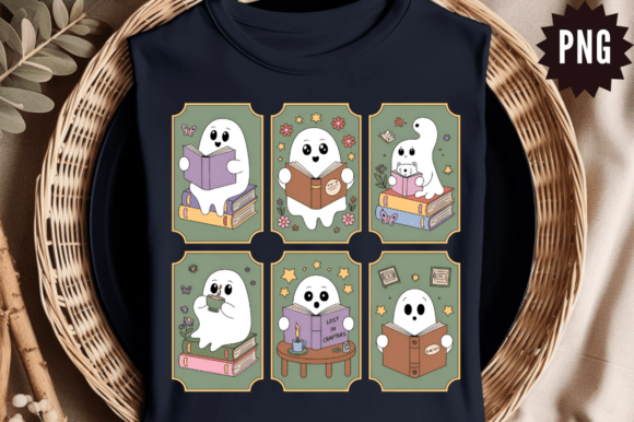 Download Cute Ghost Book Lover PNG Design - Premium Resources