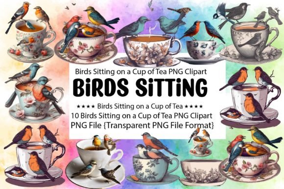 Download Birds Sitting on a Cup of Tea Bundle - Bundle Collection