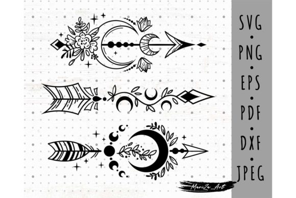 Download Celestial Boho Arrows SVG PNG Bundle - Bundle Collection