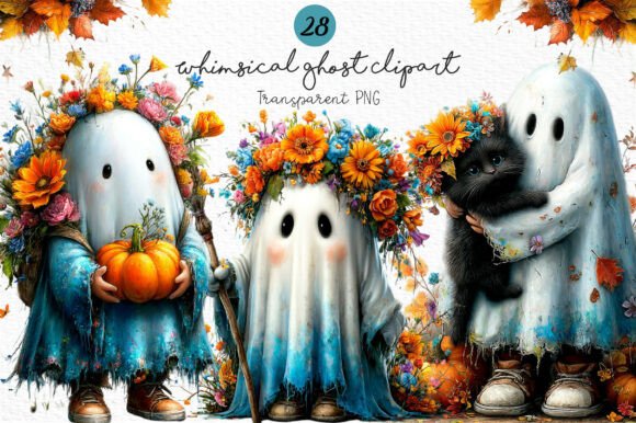 Download Whimsical Ghost Clipart PNG Bundle - Bundle Collection