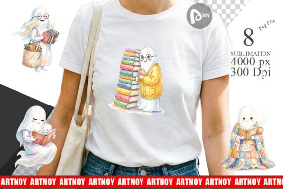Download Cozy Bookworm Ghost Sublimation - Premium Bundle