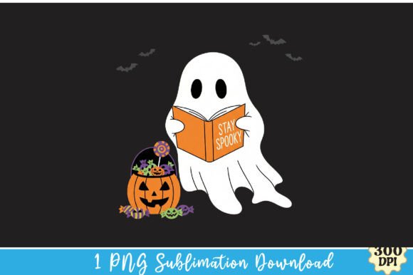 Download Cute Ghost Reading Book PNG - Premium Resources