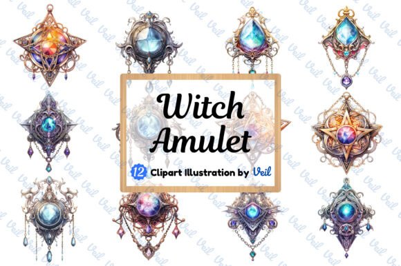 Download Witch Amulet Clipart Watercolor Bundle - Bundle Collection