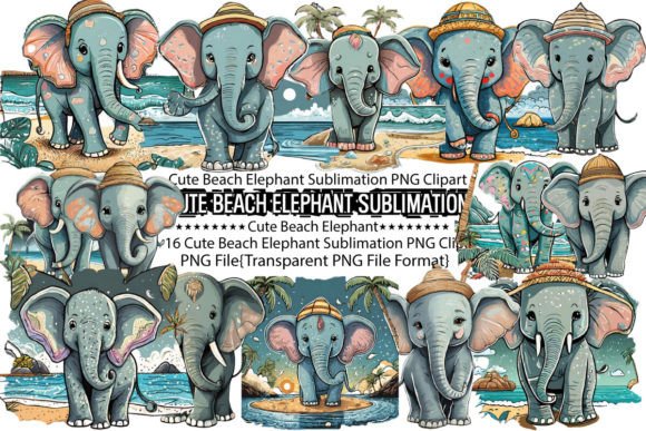 Download Cute Beach Elephant Sublimation Bundle - Bundle Collection
