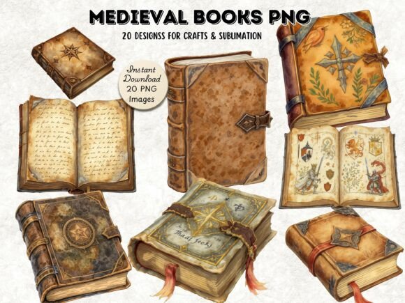 Download Medieval Books Clip Art Bundle - Bundle Collection